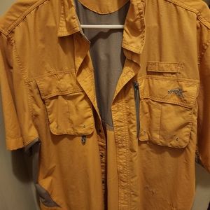 Natural Gear Orange  Large Short Sleeve Button Down Shirt
